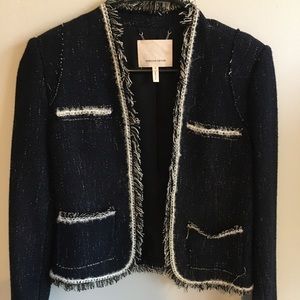 Rebecca Taylor Navy and White Tweed Blazer Size 6